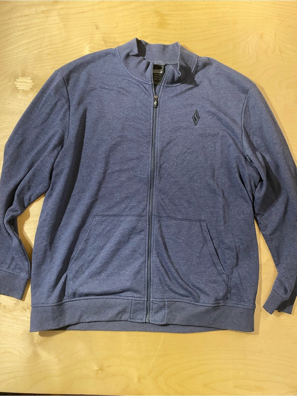 Skechers Hoodless Hoodie Full-Zip Heather Navy Sweater Jacket 3XL (U)